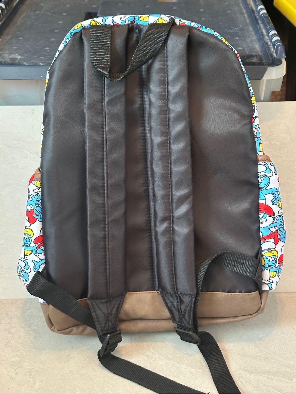 The Smurfs Backpack Allover Smurf Collage Design Laptop Pocket Front Pocket - Picture 2 of 10